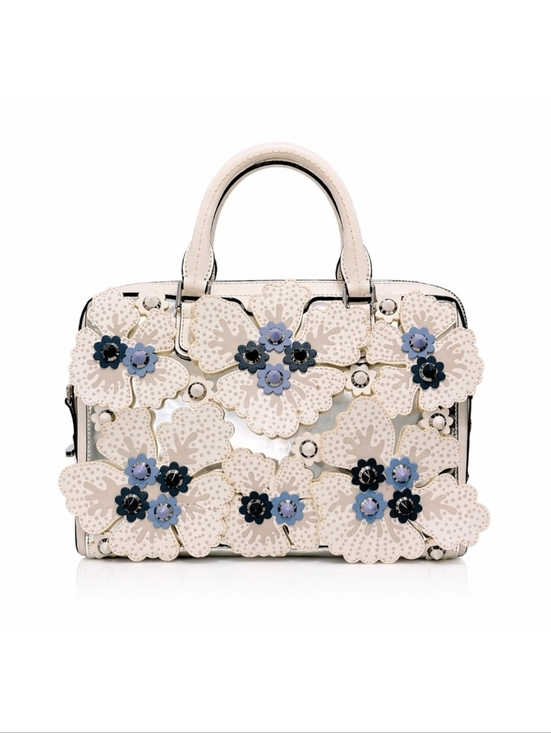 henri bendel Handbags - Rare Henri Bendel White Floral Appliqué Satchel - Limited Edition
